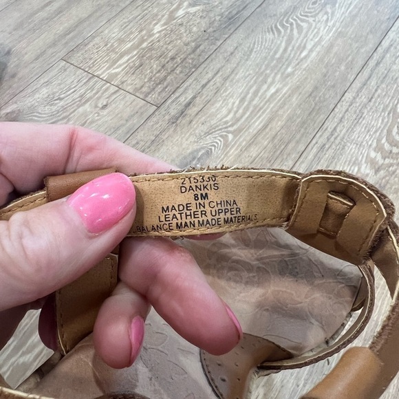 BJORENDAL leather side buckle sandals with cork sole and heel - Picture 4 of 13